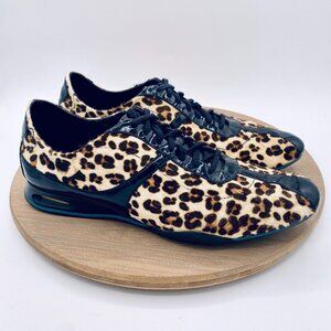 Cole Haan Shoes Womens 9.5 AA Brown Leather Leopard Print Sneakers NikeAir